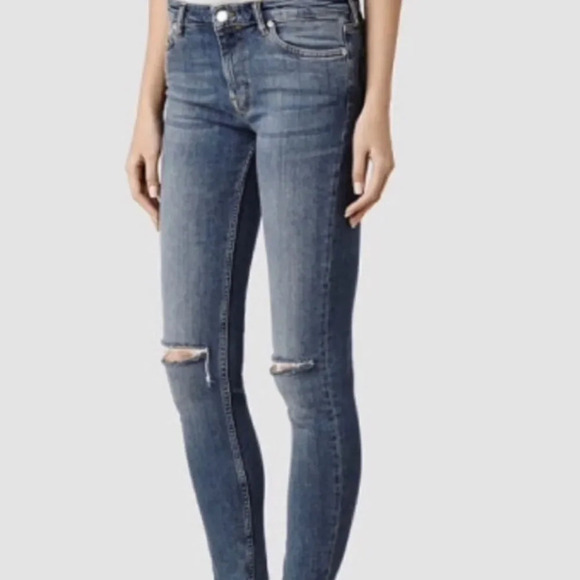 All Saints Mast Distressed Skinny Jeans - Picture 1 of 12